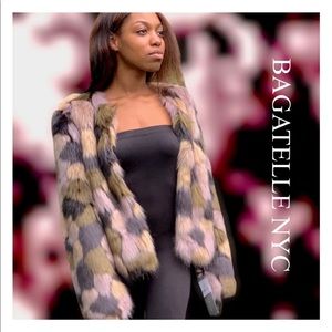 Just In NWT Bagatelle Multi Faux Fur Short Coat